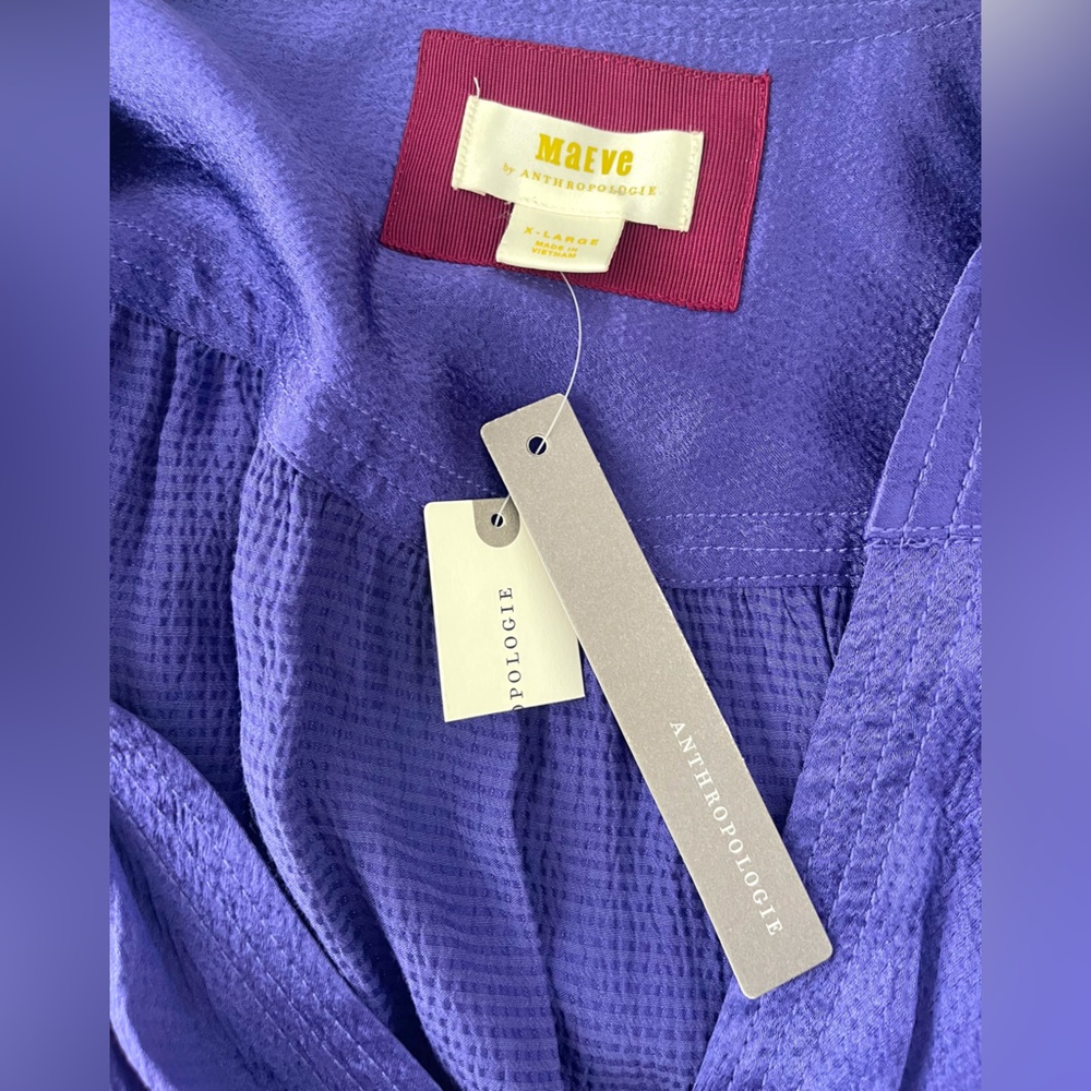 Anthropologie Violet Satin Midi Dress - Picture 5 of 5